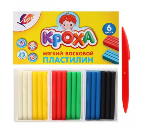 Пластилин мягкий -Кроха- 6 цветов 12С 863-08 Пластилин мягкий -Кроха- 6 цветов 12С 863-08