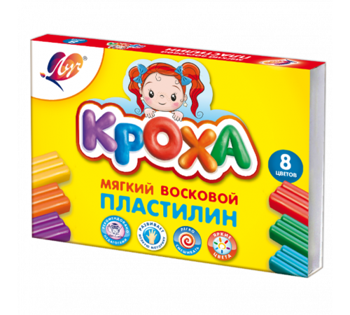 Пластилин мягкий -Кроха- 8 цветов 25С 1551-08
