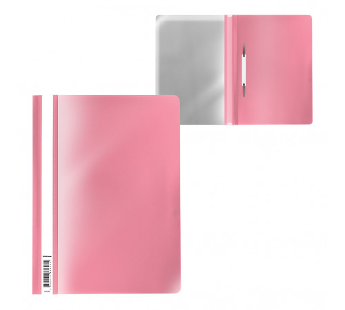 Папка-скоросшиватель пластиковая ErichKrause Diagonal Pastel, A4, розовый (в пакете по 20 шт.) 53659