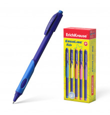 Ручка шариковая ErichKrause ErgoLine® Kids Stick&Grip Neon 0.7, Super Glide Technology, цвет  чернил синий (в коробке по 10 шт.)41539