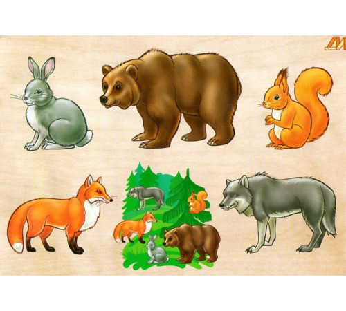 Лесные животные (пазл) ДИ103