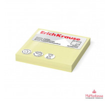 Блок самоклеящийся бумажный ErichKrause 75х75 мм, 100 листов, желтый,61647
