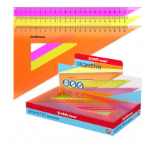 Угольник пластиковый ErichKrause® Neon, 22см/60°, желтый, во флоупаке