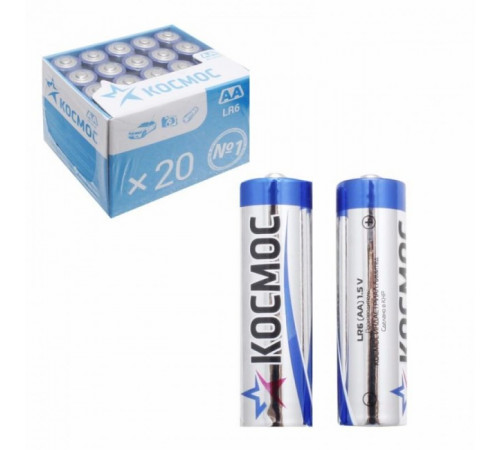 Батарейка щелочная КОСМОС LR6 (AA) 1.5В 20BOX (20шт. в боксе) Батарейка щелочная КОСМОС LR6 (AA) 1.5В 20BOX (20шт. в боксе)