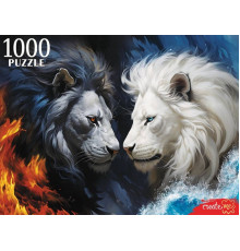ПАЗЛЫ 1000 элементов. ЧЕРНЫЙ И БЕЛЫЙ ЛЕВ (арт.П1000-3062 )
