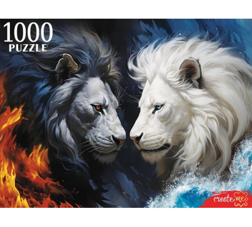 ПАЗЛЫ 1000 элементов. ЧЕРНЫЙ И БЕЛЫЙ ЛЕВ (арт.П1000-3062 )
