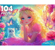 ПАЗЛЫ 104 элемента. ПРИНЦЕССА В РОЗОВОМ ПЛАТЬЕ (арт.Ф104-7604)
