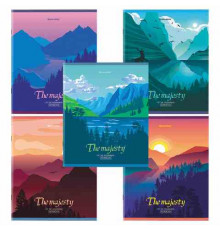 Тетрадь А5 48л. BRAUBERG скоба, клетка, обложка картон, Majesty (микс в спайке), 404368