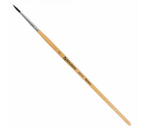 Кисть BRAUBERG, белка, круглая, № 2, 200179