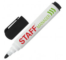Маркер стираемый для белой доски ЧЕРНЫЙ, STAFF 