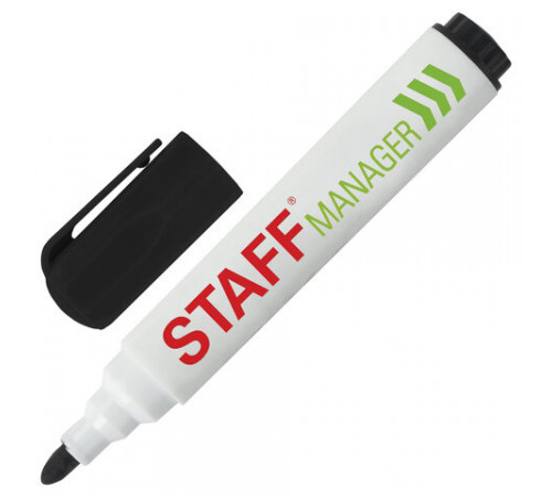 Маркер стираемый для белой доски ЧЕРНЫЙ, STAFF 
