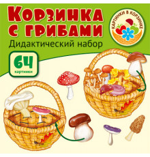 Корзинка с грибами. Дидактический и оформительский набор: 64 картинки + методика (ламинированный)