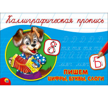 КАЛЛИГРАФИЧЕСКАЯ ПРОПИСЬ А5. альбомная. ПИШЕМ ЦИФРЫ, БУКВЫ, СЛОГИ