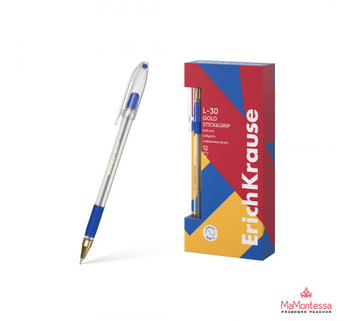 ЕК.Ручка шариковая ErichKrause ULTRA-30 Gold Classic STICK&GRIP  0,7 черн.