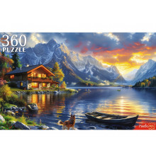 Пр.п.ПАЗЛЫ 360 элементов. ВЕЧЕРНЕЕ ОЗЕРО НА ЗАКАТЕ (арт.Ф360-0185)