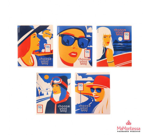 Тетрадь общая ученическая ErichKrause Choose Your Way, 96 листов, клетка, матовая ламинация_MIX-PACK 60594