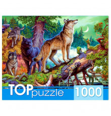 TOPpuzzle. ПАЗЛЫ 1000 элементов. ХТП1000-2161 Волки в ночном лесу