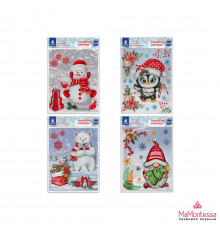 Наклейка для окон (1 штука) двусторонняя МНОГОРАЗОВАЯ 30х38 см,