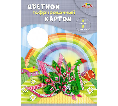 Цветной гофрокартон А4 5цв. в папке 