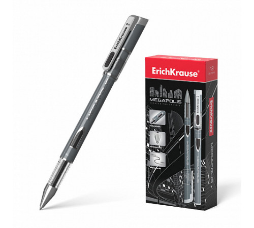 Ручка гелевая ErichKrause MEGAPOLIS Gel Stick 0.5, цвет чернил черный (в коробке по 12 шт.)93