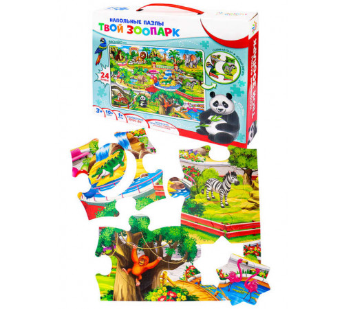 BRIGHT KIDS. Напольные пазлы. Мир малыша. ТВОЙ ЗООПАРК Арт. (ИН-2420)