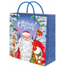 Dream cards Пакет подар. с мат.лам. и глит. 26,4х32,7х13,6 см (L) Борода из ваты,190г ППК-2340