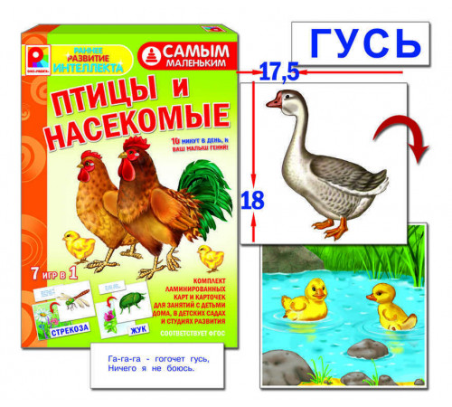 Самым маленьким Птицы и насекомые Игра развивающая для детей из бумаги и картона