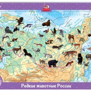 Развивающий пазл "Редкие животные России" ориентирован на активное развитие речи